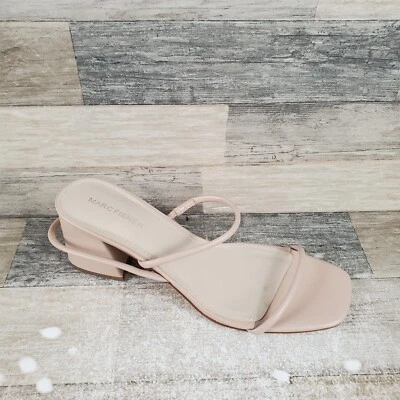 Sandalias para mujer Marc Fisher Light Latte Galvin talla 9,5 M beige cuero tacón bloque Foto 1 de 4