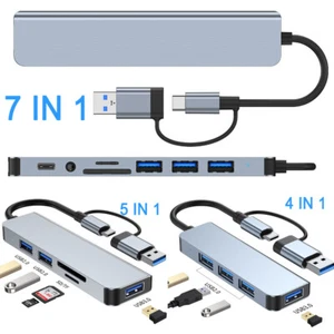 USB C Type C Hub Ethernet Multiport Adapter For MacBook Pro/Air iPad Pro Laptop - Picture 1 of 25