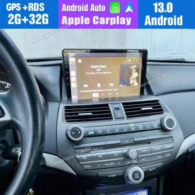 10.1" FOR 2008-2013 Honda Accord 8 Android 13 CarPlay Car Stereo Radio GPS WiFi - Image 1 of 4