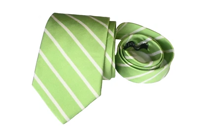 J. CREW MEN'S TIE GREEN/STRIPED WIDTH: 3.50" LENGTH 58" Foto 1 de 3