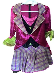 Mad Hatter Halloween Costume Women's Jr. Size 11-13 Pink No Hat Party - Picture 1 of 16