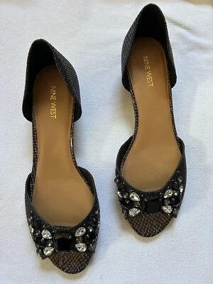 Sapatilhas femininas pretas Nine West Viktoriao tamanho 10 - Imagem 1 de 4