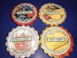 LOTE de 4 tartas de popurrí de cera Yankee limón gasa isla mango baya zarza - Imagen 1 de 2