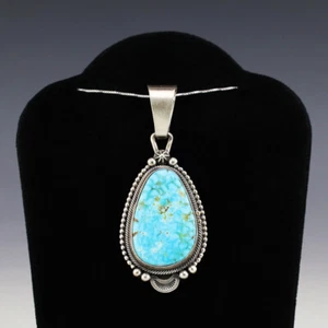 NATIVE AMERICAN NAVAJO STERLING SILVER & TURQUOISE PENDANT BY DANIEL BENALLY - Picture 1 of 5