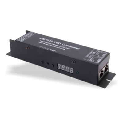 LED RGB DMX512 Decoder Controller 12V 24V 3x4A 12A 3 Kanal Digital PWM Dimmer - Bild 1 von 4