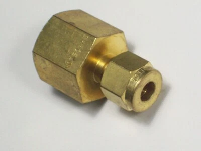 1- Crawford Swagelok Brass Connector, 1/4" OD Tube x 3/8" Female NPT, B-400-7-6