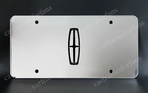 LINCOLN License Plate, Custom Made of Stainless Steel Metal - Black Logo - Picture 1 of 1