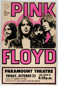 Pink Floyd Mini Concert Reproduction 8.50" x 11" Poster Free Top Loader - Picture 1 of 3