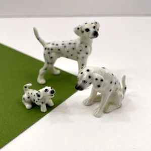 Vintage Miniature Bone China Dalmation Dog Family Dad Momma Baby Set Japan - Picture 1 of 7