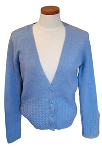 Casual Corner M 100% italienische Merinowolle Strickjacke Pullover blau - Bild 1 von 9