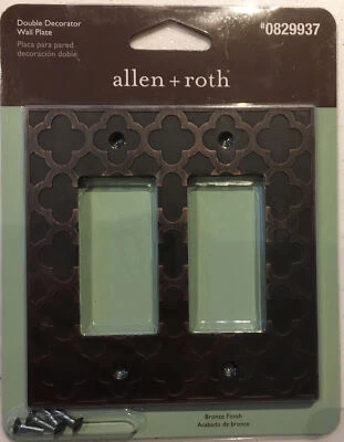 ALLEN + ROTH 2 velocidades bronce doble decorador placa de pared estándar #829937 Foto 1 de 2