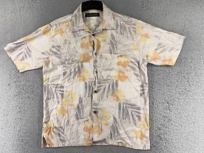 Camisa The Havanera Co Hombre Mediana Beige Hawaiana Floral Abotonada Hibisco Foto 1 de 4