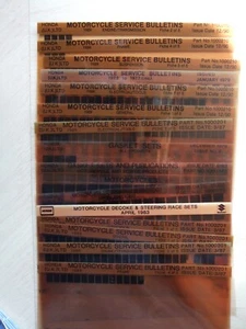Honda Microfiche Motorcycle Service Bulletins Gasket Sets Steering Race Sets - Picture 1 of 4