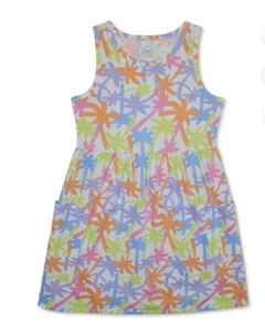 Wonder Nation Girl’s Palm Trees Sleeveless Dress Size Medium (7-8) NEW - Picture 1 of 3
