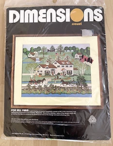 Dimensions Crewel Kit Fox Hill Farm Charles Wysocki Country Americana NUOVO 1984 - Foto 1 di 2