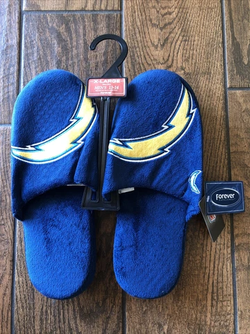 NFL LA Chargers Team  Slippers Slip on House Shoes Foco Mens X-Large 13-14 Xl Cover