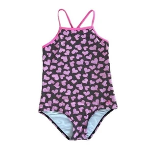 OP Girls Polka Dots & Hearts One Piece Swimsuit, Sz 10/12 - Picture 1 of 14