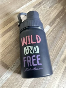 Eddie Bauer Stainless Steel Cup 12 oz ~ WILD AND FREE Graphic - Picture 1 of 5