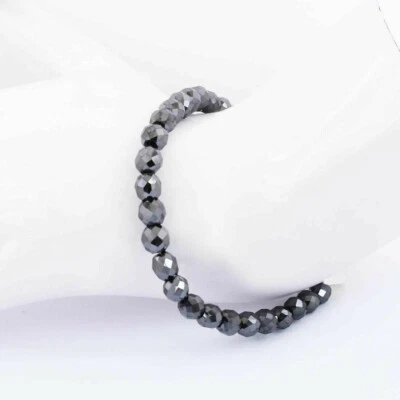 Brazalete de diamantes negros de 7 mm y 7,00 pulgadas con broche de langosta ¡tierra carbonatada minada! Foto 1 de 4