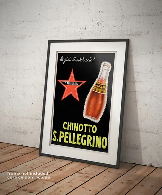 SHOPART 🎨 Poster Chinotto San Pellegrino Manifesto Bevande Vintage Stampa Fine Art