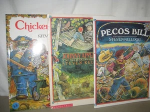 3 books by Steven Kellogg/Johnny Appleseed/Pecos Bill/ Chicken Little/ sale - Picture 1 of 1