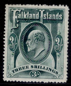 FALKLAND ISLANDS EDVII SG49, 3s green, M MINT. Cat £190. - Picture 1 of 1
