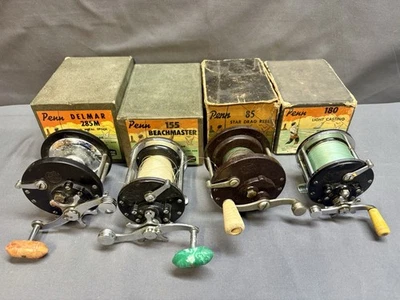 Lote de 4 carretes Penn vintage en caja. 85, Beachmaster 155, Delmar 285 y 180 Foto 1 de 4