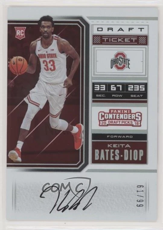 2018 Contenders Draft Picks College Ticket /99 Keita Bates-Diop Rookie Auto RC - Image 1 of 2