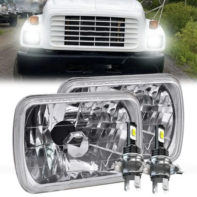 Par de faros LED de 7x6" de haz alto/bajo H4 DOT Topkick para GMC C6500 C7500 Topkick Foto 1 de 4