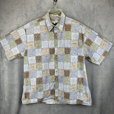 Pierre Cardin Shirt Adult Extra Large Aztec Mayan Print Button Up Camp Short Slv - Image 1 of 4