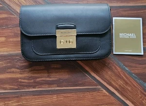 Michael Kors Bauchtasche/Gürteltasche schwarz/gold SM Sloan Editor Flap Clutch ohne Riemen - Bild 1 von 16