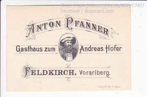 VORARLBERG LITHO REKLAME , FELDKIRCH , GASTHAUS z ANDREAS HOFER ca1897 KEINE AK - Picture 1 of 2