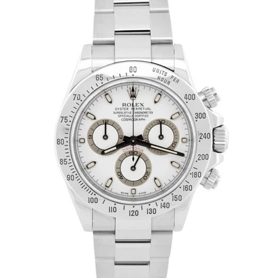 Rolex Daytona Cosmograph WHITE Stainless Steel Rehaut FAT BUCKLE 40mm 116520 - Image 1 of 4