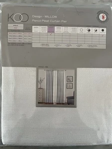 NEW KOO Willow Pencil Pleat Curtains Pair By Spotlight Colour: Silk | RRP $150 - Picture 1 of 3