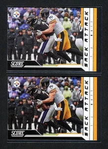 TWO (2) 2023 Panini Score - #8 T.J. Watt [Sack Attack] Steelers Card Lot - Picture 1 of 2