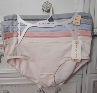 Paquete de 5 bragas de algodón orgánico para mujer LAURA ASHLEY ropa interior talla grande nuevas con etiquetas Foto 1 de 4