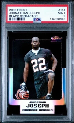 Topps Finest 144 2006 Johnathan Joseph Black Refractor RC 02/99 - PSA 9 Foto 1 de 2