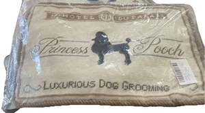 13" x 19" Needlepoint L'Hotel du Palais Poodle Luxurious Dog Grooming Pillow Vtg - Picture 1 of 3