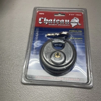Chateau Round Disc Padlock Keyed Alike Stainless Steel C870 - Image 1 of 4