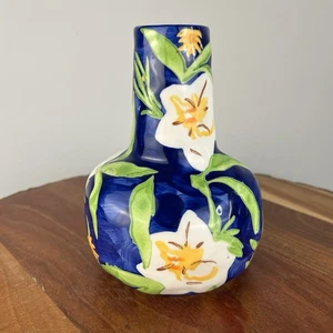 Jarrón de porcelana Leah Reena Goren para ANTHROPOLOGIE flores tropicales verde cobalto - Imagen 1 de 10