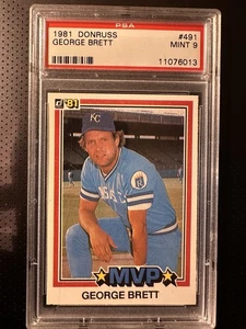 1981 DONRUSS #491 GEORGE BRETT ROYALS HOF PSA 9 - Foto 1 di 2