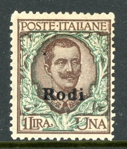 Italy 1924 Rhodes 1 Lira Brown & Green Mint L470 - Picture 1 of 6