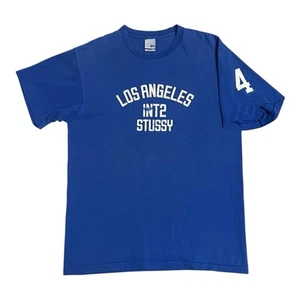 Vintage Stussy Los Angeles T-shirt 90s Single Stitch USA Made Mens Large Dodgers - Picture 1 of 15