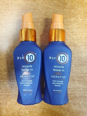 2 Pk: It's A 10 Miracle Leave In Plus Keratin 2 oz ea Travel Size *No Lids* E17C - Image 1 of 2