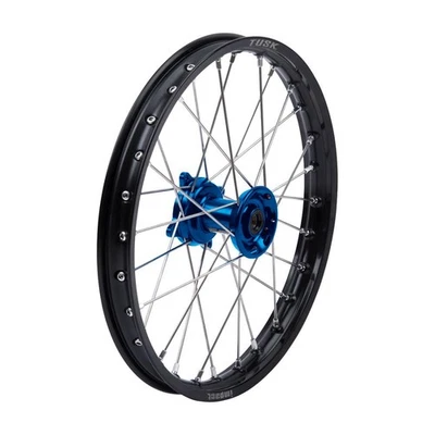 Tusk Impact Complete Wheel - Front 17 x 1.40 Black Rim/Silver Spoke/Blue Hub Foto 1 de 4