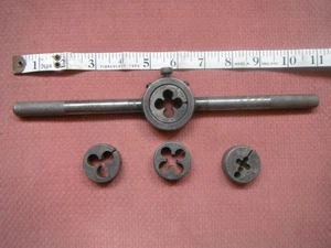 Vintage  Threader Stock Die Holder Engineering 3/8 16. 1/4 28. 3/8 24. 1/426. - Picture 1 of 2