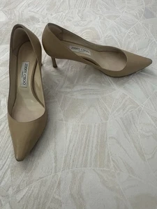 Jimmy Choo Romy Beige Leather pumps Size 38 - Picture 1 of 13