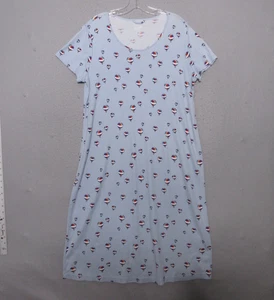 Lands End Nightgown Large Midi Hot Air Balloon Cotton Peru Soft Lounge Short Slv - Picture 1 of 10