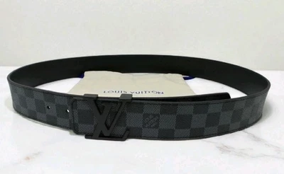 Cinturón Louis Vuitton Negro Damier Unisex Talla 100 Para Hombre 32 34 36 Cinturas  Foto 1 de 4