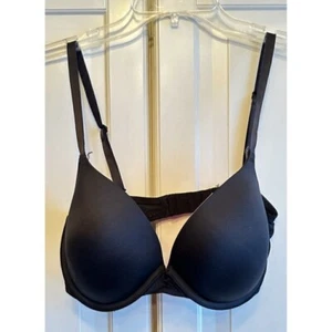 Reggiseno push up imbottito nero Victoria Secret nero rosa 32DD - Foto 1 di 4